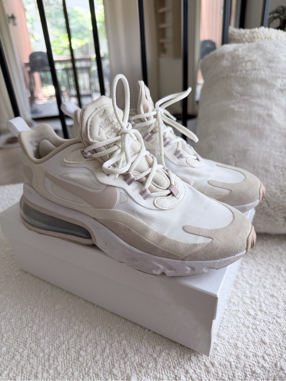 Nike Women's Cream/Beige Air React Sneakers